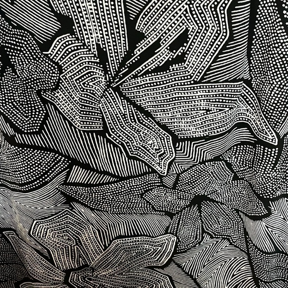 Covington size large black and white cap sleeve pencil dress polyester/spandex - Picture 2 of 7